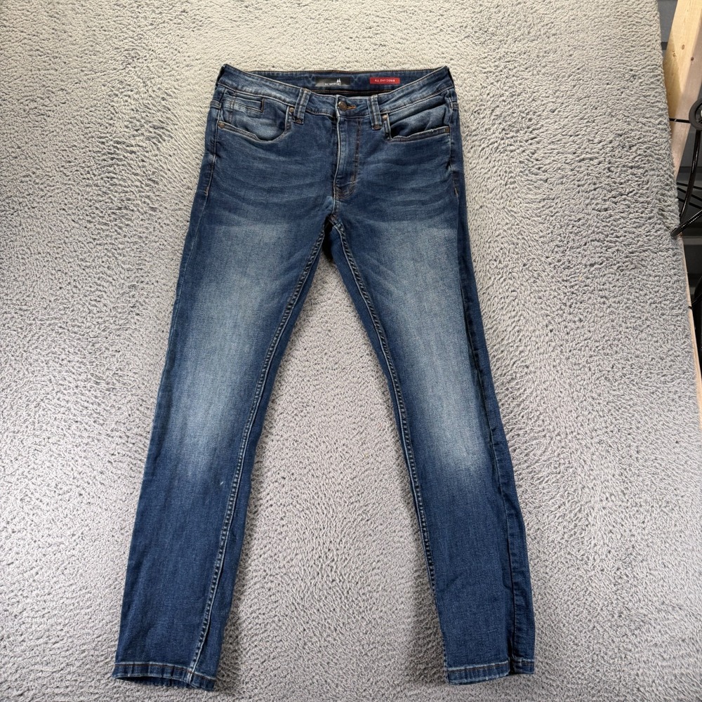 Montfort Jeans Mens 32x31 Blue Cotton Denim Straight Workwear Travel Stretch